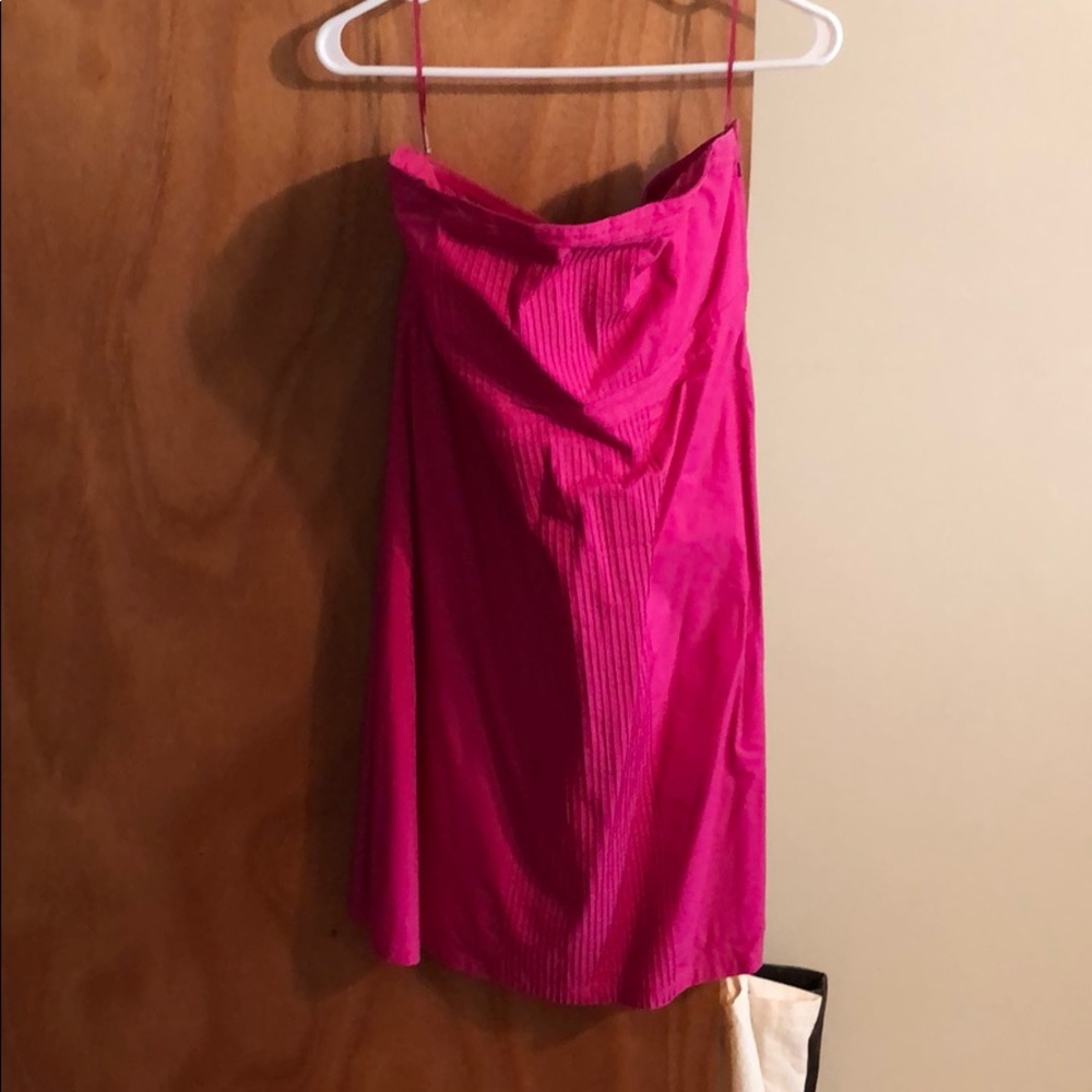 Hot pink strapless dress